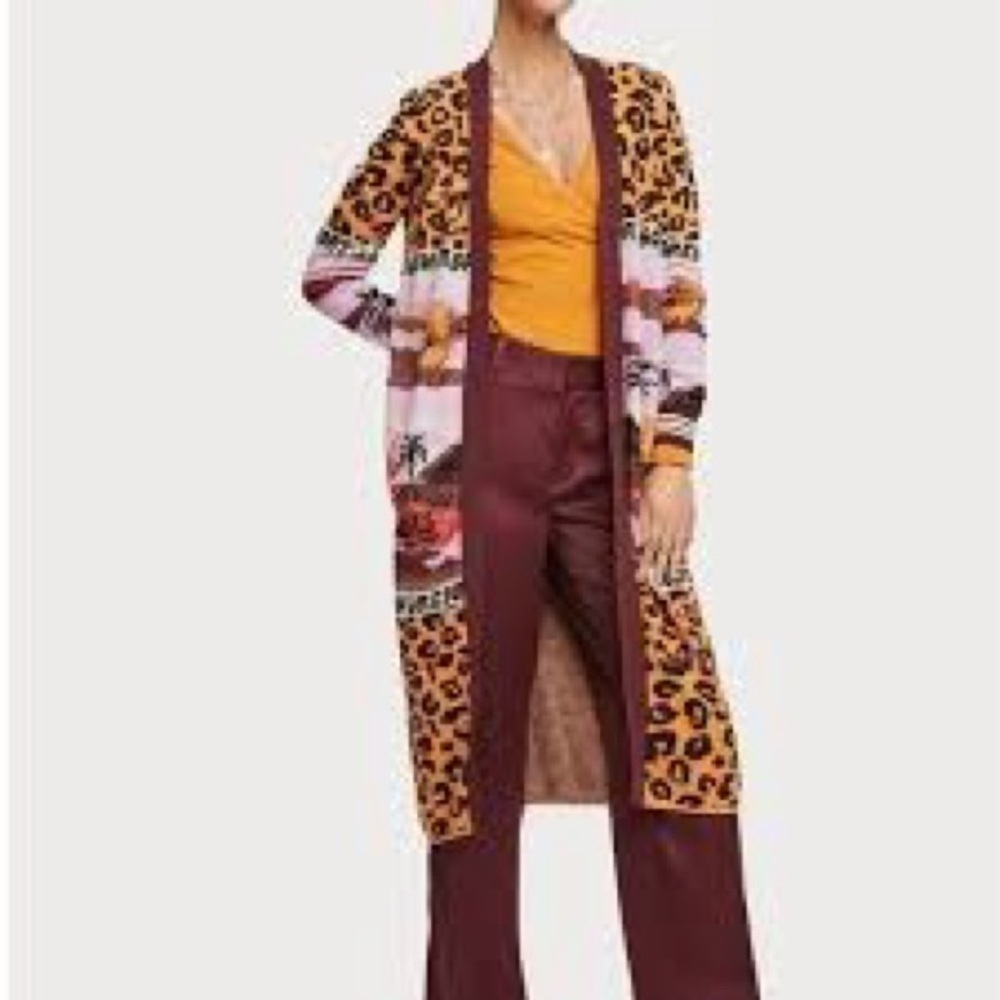 Anthropologie Scotch & Soda Avie Pattern Mix Longline Cardigan Sz-M